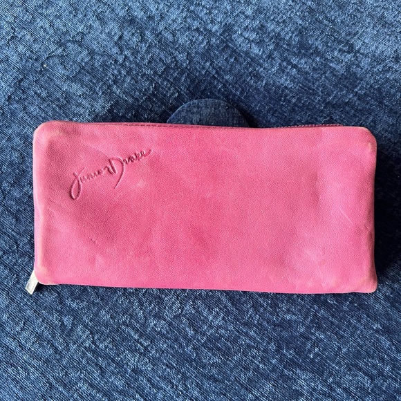 Junior Drake Pink Leather Zip Around Wallet Butter Soft Foldout Organizer - Picture 2 of 16